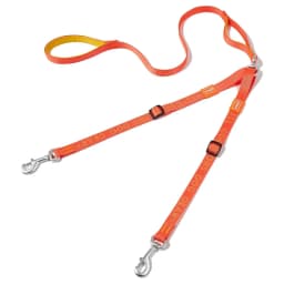 Double Dog Leash No Tangle Dual Dog Leash Lead Coupler Splitter Adjustable Two Handle Training Walking for Medium and Large Dog