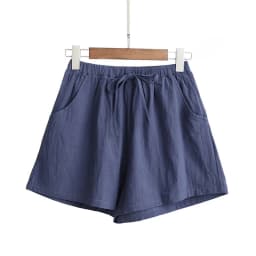 Women's Thin Cotton and Linen Shorts New Summer High Waist Casual Sports Shorts Women Solid Color Pocket Loose Beach Hot Shorts
