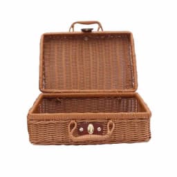 1 Pcs Rattan Baskets Picnic Storage Basket Wicker Suitcase With Hand Gift Box Woven Cosmetic Storage Box Organization Storage