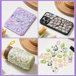 Cute Cartoon Animal 3D Solid Clear Crystal Embossed Stickers for DIY Scrapbook Phone Case Decoration Birthday Gift Reward