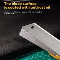 Deli 10Pcs Utility Knife Blades, Snap off Knife Blades for Retractable Box Cutters and Knife, Stainless Steel Blade Refill Set