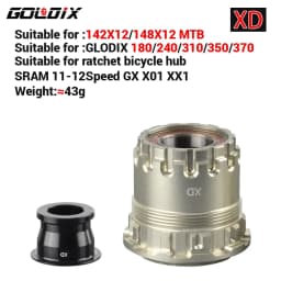 GOLDIX Bicycle Hub Adapter with QR/THRU End Cap HG/XD/MS Bicycle Hub Body for MTB/Road Bike Freehub