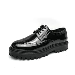 Spring New Carved Flowers Men Thick-soled Oxford Shoes Lace-up Casual Shoes British Style Black White High Quality Wedding Shoes