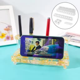 DIY Pen Holder Shelf Rack Resin Mold Multifunctional Mobile Phone Stand Desktop Storage Moldes De Silicona Resina Epoxi