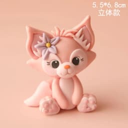 Cute Pink Fox Bow flower Rainbow Cake Toppers Girl's Birthday Dessert Decoration for Children's Day Party Supplies Lovely Gifts