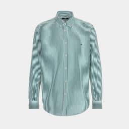 PG Men's Vertical Striped Button-Down Shirt, Regular Fit Long Sleeve Business Casual Cotton Dress Shirt for Work Office