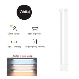Ultra-thin USB Rechargeable Motion Sensor Cabinet Light Wireless 3 Colors Dimmable LED Closet Wardrobe Lights Lamp 20/30/40CM