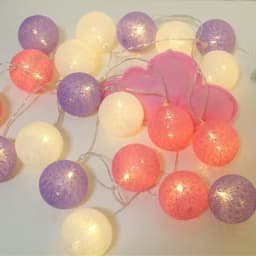 Cotton Garland Balls Lights String Christmas Easter Outdoor Hanging Party Baby Kids Room Bed Fairy Lights Decorations