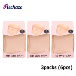 HD Wig Cap Weave Caps 6Pcs Skin Tone Bald Cap Hairnet Skin Tone Realistic Look Hd Scalp Wig Cap For Wigs Bundles Installation