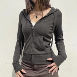 Casual Streetwear Basic Hooded Pockets Sweatshirt Tracksuit Solid Long Sleeve Hoodies Women 2026 Autumn Spring Fashion