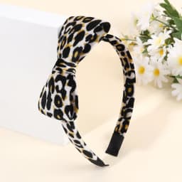 Korean Leopard-print Bow Headband Retro Elegant Velvet Hair Band No Slip Hair Hoop For Girls Women Fashion Headwear Accessories