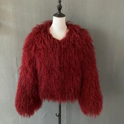 New Pattern Plus Size Dark Brown color Mongolia Sheep Fur Jacket Women Real Fur Jacket Female Winter Warm Outerwear