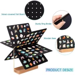 Enamel Pin Display Organiser 6 Pages Large Capacity Brooch Holder for Household QX2F