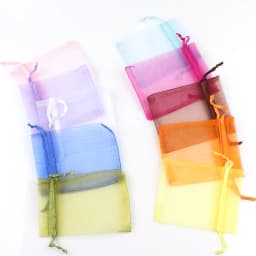 50pcs/lot Adjustable Drawstring Organza Bag 5x7cm 7x9cm 9x12cm 10x15cm Jewelry Packaging Candy Wedding Party Gifts Pouches