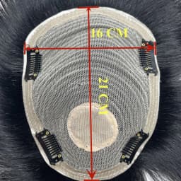 Short Real Human Hair Toupee with 4 Clips for Men's Baldness Prosthetic Wig Male Hair Replacement System Piece
