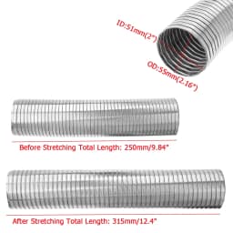 250mm Universal Stainless Steel Exhaust Middle Link Pipe Flexible Polylock Exhaust Pipe Quick Repair Tube