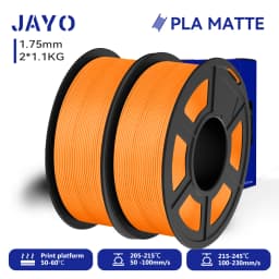 JAYO 2 Rolls 3D PLA Matte Printer Filament 1.75mm Neatly Wound PLA Filament with Matte Finish Print with 99% FDM 3D Printer