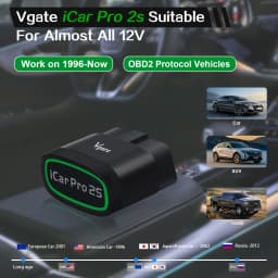NEW Vgate ICar Pro 2S ELM327 Bluetooth 5.2 V2.3 Car OBD Scanner Upgraded EV Auto Diagnostic Tool BimmerCode for iOS Android PC
