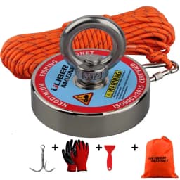 400lbs Strong Fishing Magnet Kit  Rare Earch 20M Rope Underwanter Metal Ring Neodymium Magnetic