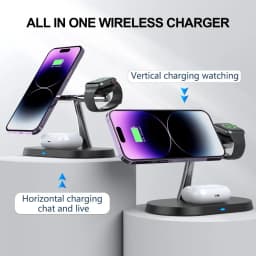 3 in 1 Magnetic Wireless Charger Stand For Magsafe iPhone 17 16 15 14 13 12 Apple Watch 8 7 Airpods Pro Fast Charging Station