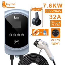 Feyree EV Charger Type1 EVSE Wallbox 32A 7.6KW 40A 9.6KW 50A 12KW 1Phase J1772 Adapter APP Control for Electric Vehicle Car