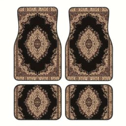 4Pcs Bohemian Car Floor Mats Anti-slip Heavy Duty Persian Carpet Dirty Resistant Car Decoration Car Floor Protector Rugs