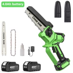 TaskStar Brushless Electric Chainsaw 6&8 Inch Handheld Cordless Pruning Saw with 2 4000mAh Batteries Manual Oil Supply Garden Power Tools For Wood Cutting Tree Trimming
