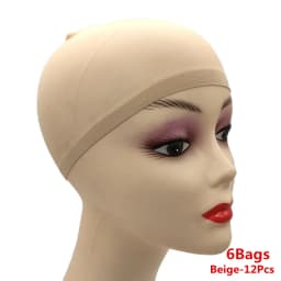 1/6/12bags Ventilated Nylon Mesh Nude Stocking Wig Cap Hairnets Stretchy Close End Super Extra Thin Skin Breathable Wig Cap