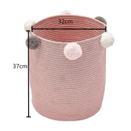【Lifeideas】Cotton Woven Clothes Storage Basket Laundry Basket Foldable Dirty Clothes Sundries Toys Storages Organizer