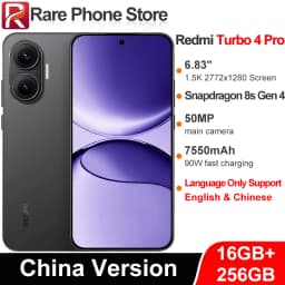 China Version Redmi Turbo 4 Pro 256GB/512GB Snapdragon 8s Gen 4 6.83 inch 2772x1280 Screen 90W 7550mAh Battery 50MP+20MP Camera