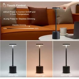 Portable LED Wireless Touch Desk Lamp Rechargeable Table Light 3 Colors Dimmable Bedside Creative Ambient Lamp for Room Decor