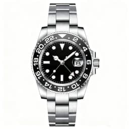 Customized LOGO 40mm Quartz GMT Man Watches Sapphire glass 10Bar Waterproof Luminous Diving Mens Wrist Watch Steel Bracelet
