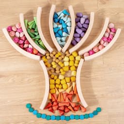 Kids Rainbow Building Blocks Wooden Toys Constructor Stacking Games Droplets Cones Mushrooms Montessori Materials Education Toys