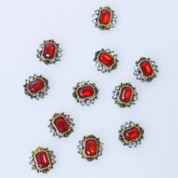 10pcs Retro Alloy Red Green Crystal Bright Strass Glitter Rhinestone Nail Art Decorations DIY 3D Jewelry Stone Supply Charms
