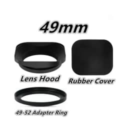 Square Shape Lens Hood 37mm 39mm 40.5mm 43mm 46mm 49mm 52mm For Canon Nikon Fujifilm Leica Panasonic