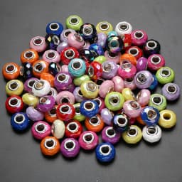 20Pcs 15mm White Brown Acrylic Round Big Hole Beads Loose Spacer Bead For DIY Necklace Bracelet Earring Jewelry Making Accessory