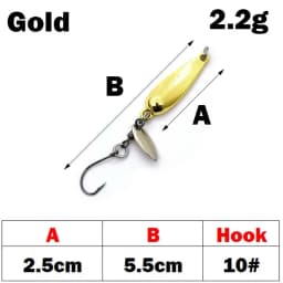 OUTKIT 1Pcs Spinner Spoon Metal Bait Micro Fishing Lure Small Sequins Copper Long Shot Baits For Bass Trout Perch Pike Rotating
