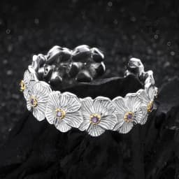 VENTFILLE 925 Sterling Silver Metal Flower Shell Geometric Rings For Women French Retro Romantic Open Thai Silver Rings