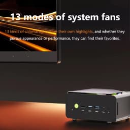GMK K12 New Mini PC，AMD Ryzen R7 H255 8-Core, GTX 1650 & Radeon 780M, 64GB 1TB, USB4.0 Oculink, Dual 2.5G, WiFi 6E, 3 Drive Bays