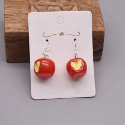 10pcs 3D Red Color Love Apples And Pits Resin Charms For DIY Decoration Earrings Necklace Jewelry Accessories