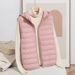 Schinteon Women's 90% Lightweight White Duck down Vest Autumn Winter Warm Top with Hood 2026 New Sleeveless Jacket