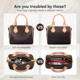 CRAZYSMITH Original Velvet Bag Organizer For LV Speedy 20 25 30 35 Purse Insert Handbag Inner Bag Portable Storage Makeup Bags