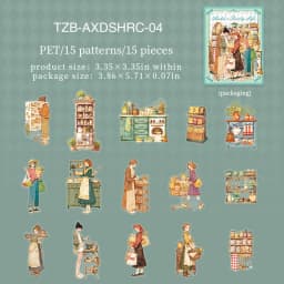 JIANWU Vintage Life Flower Character Landscape Material Collage Scrapbooking PET Sticker Creative DIY Journal Stationery