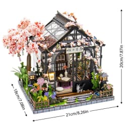 Zuuton DIY Miniature Magic Doll House Kit Wooden Gothic Clock Tower Building Model with LED Light Creative Gift for Home Decor