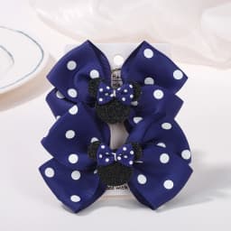 2Pcs/lot 3.9in Big Bows Hair Bangs Clip for Little Girls cartoon Party Headdress Sweet Polka Dot Bow Hair Clip Set