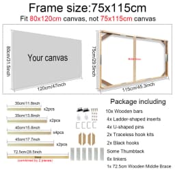 24 Sizes Modern Wood Canvas Frame Wooden Frames Wooden Photo Oil Painting Canvas Diamond Painting Frames Canvas Wood Wall Frame