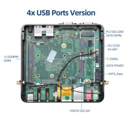 Intel N150 Mini Industrial PC 2x Serial Ports RS232 2x Gigabit Ethernet 2x HDMI 1xDP Support 3 Screens Display Win10/11 Linux