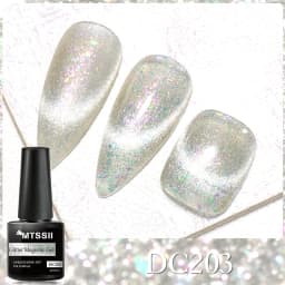 Mtssii 7ML Black Crystal Cat Magnetic Gel Sparkling Glitter Gel Nail Polish Semi Permanent UV Gel Nail Art No Need Base Color
