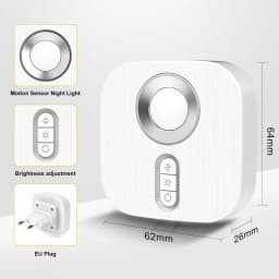 Wireless Motion Induce Night Lamp Smart Human Motion Sensor Night Light LED Dimmable Ultra-Quiet for Bedroom Hallway Bathroom