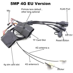 Camhi DIY 5MP 3G 4G SIM Lte IP Camera Module 5MP IMX335 1920P imx307 2MP Wireless MINI 4G Pin hole TF Card Slot Built-in MIC Mic